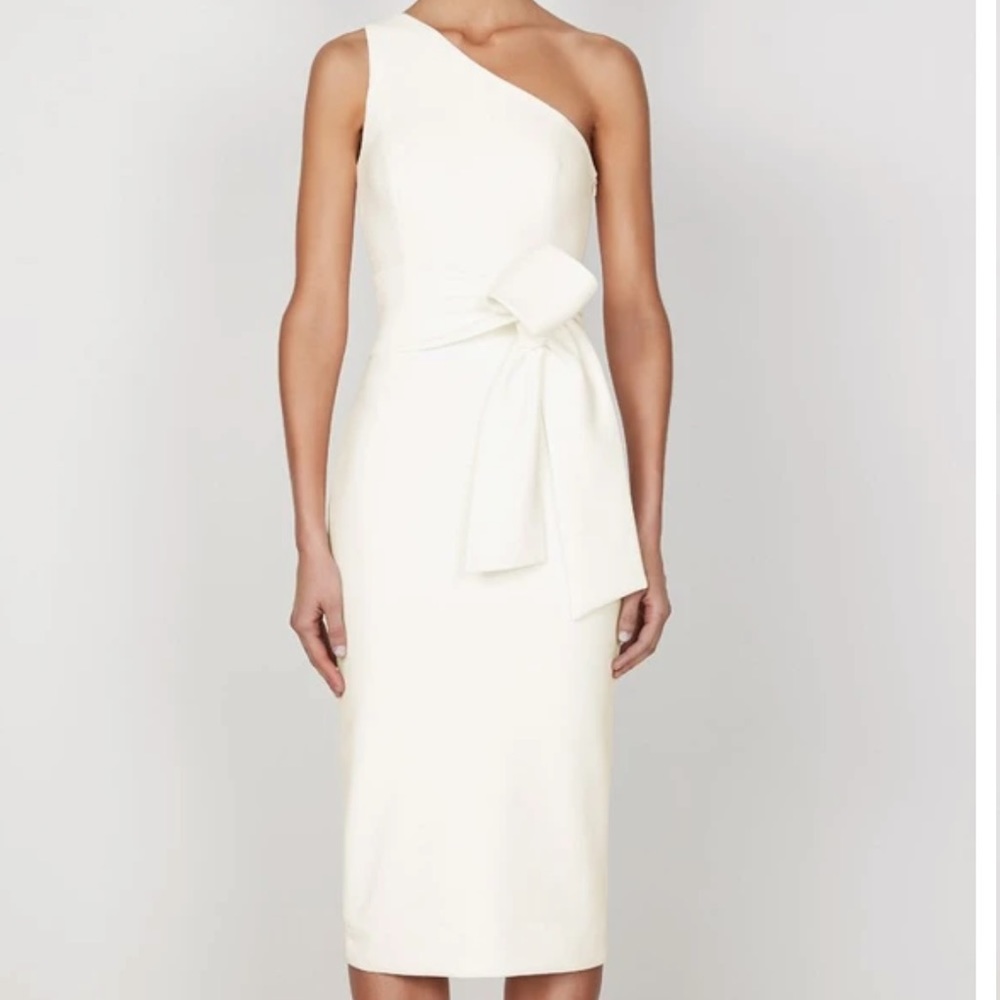 LUCY ONE SHOULDER MIDI DRESS - IVORY